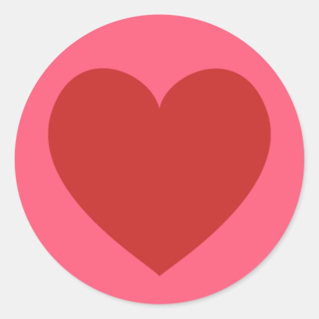 Sticker Rond Simple coeur rouge (Devant)