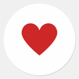 Sticker Rond Simple Coeur Rouge Amour Moderne Minimal Chic