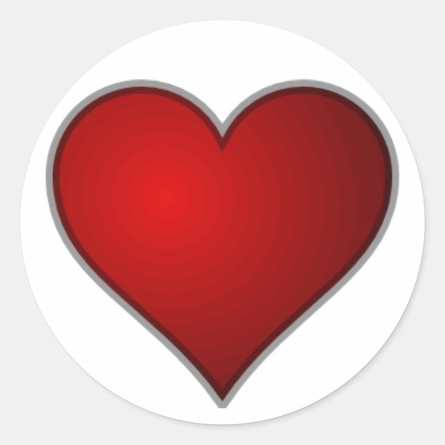 Sticker Rond Simple coeur rouge clair (Devant)