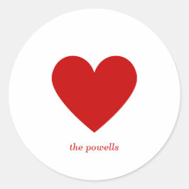 Sticker Rond Simple Coeur Rouge classique amour minimaliste chi