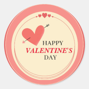Sticker Rond Simple collant rond rouge valentin