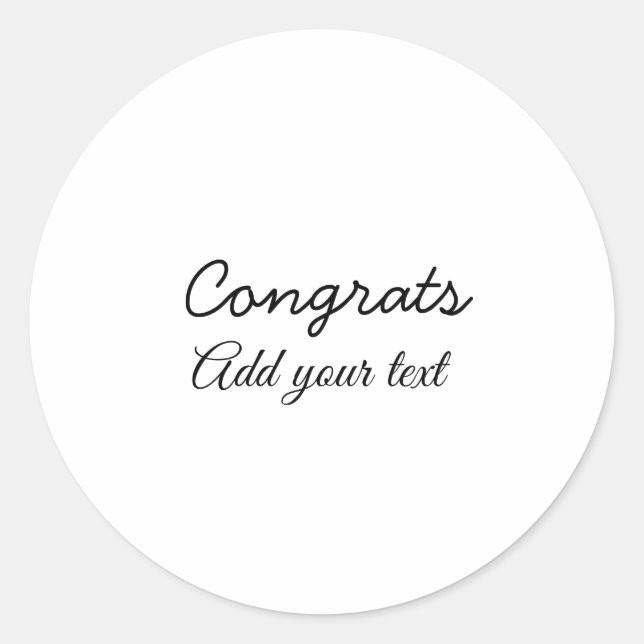 Sticker Rond Simple congratulation graduation add your (Devant)