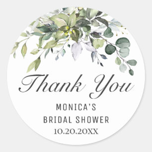 Sticker Rond Simple Élégant Eucalyptus Baby Shower de Mariée