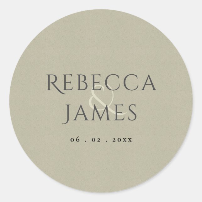 STICKER ROND SIMPLE ÉLÉGANT KRAFT GRAY TYPOGRAPHIE TEXTE SEULEM (Devant)
