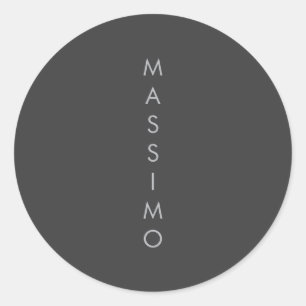 Sticker Rond Simple Élégant Minimaliste Moderne Gris