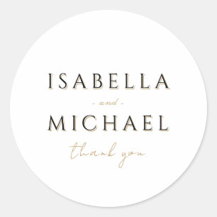 Sticker Rond Simple Élégant Moderne Classique Luxe Mariage Fave