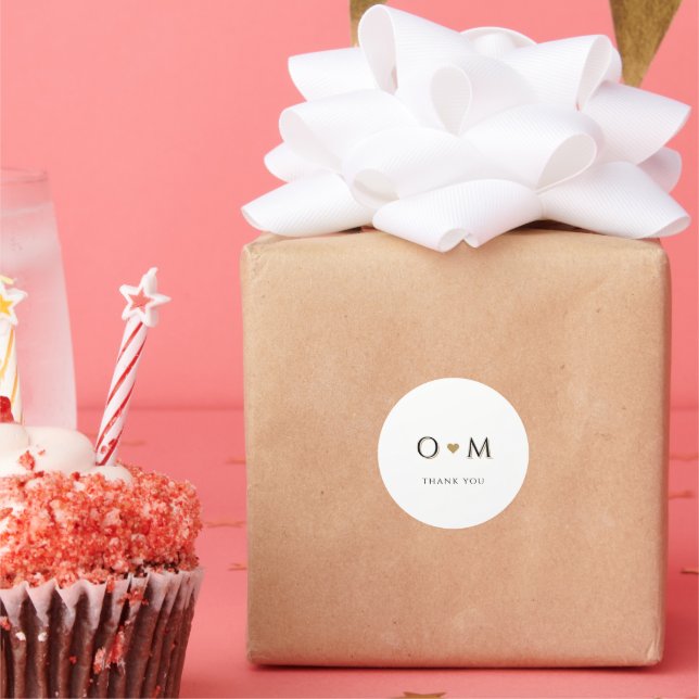 Sticker Rond Simple Élégant Moderne Classique Luxe Mariage Fave (Fête)