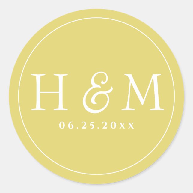 Sticker Rond Simple élégante typographie Mariage monographique (Devant)