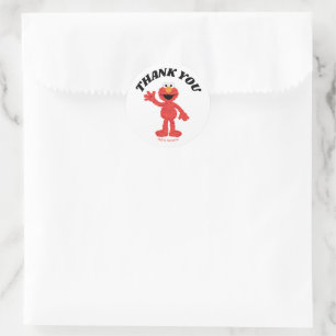 Sticker Rond Simple Elmo 1er Merci d'anniversaire