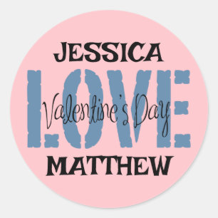 Sticker Rond simple et élégante valentine, sucrée pour couple