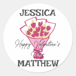 Sticker Rond simple et élégante valentine, sucrée pour couple
