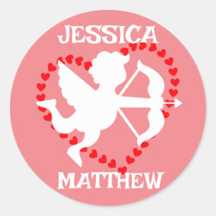 Sticker Rond simple et élégante valentine, sucrée pour couple