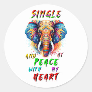Sticker Rond Simple Et En Paix Avec Mon Coeur