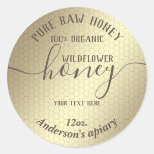 Sticker Rond Simple et moderne, peigne de miel