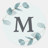 Simple Eucalyptus Branches Rustique Mariage monogr