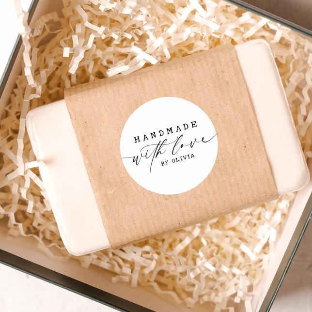 Sticker Rond Simple fait à la main avec Love Script Business (Créateur téléchargé)