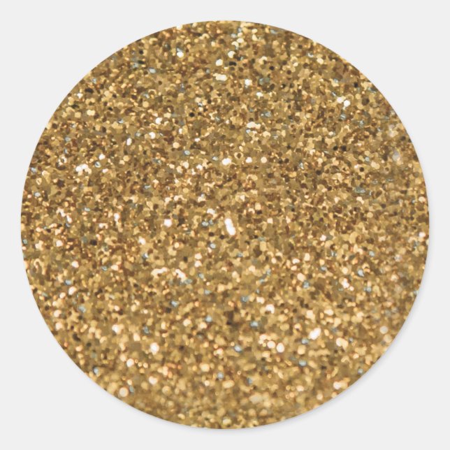 Sticker Rond Simple Faux Gold. (Devant)