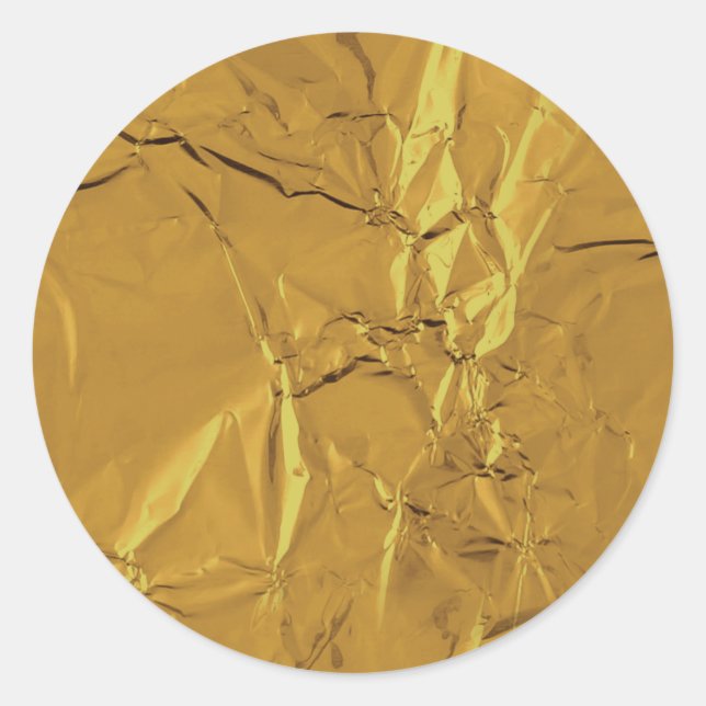 Sticker Rond Simple Faux Gold Foil. (Devant)