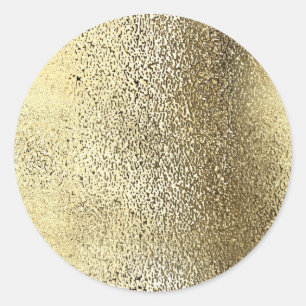 Sticker Rond Simple Faux Gold Foil.