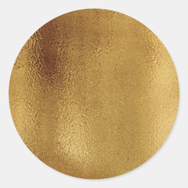 Sticker Rond Simple Faux Gold Foil. (Devant)
