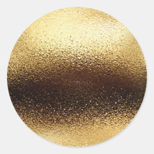 Sticker Rond Simple Faux Gold Foil.