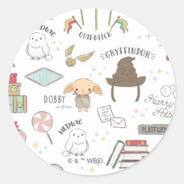 Sticker Rond Simple Harry Potter - Baby Shower Dobby