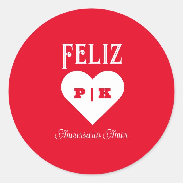 Sticker Rond Simple Joyeux Anniversaire espagnol blanc (Devant)