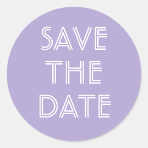 Sticker Rond Simple Lavande Enregistrer L'Autocollant Date