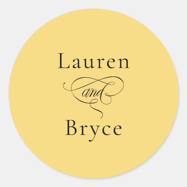 Sticker Rond Simple Limite Citron goutte Mariage jaune (Devant)