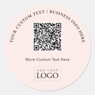 Sticker Rond Simple logo QR code promotionnel pour entreprise r