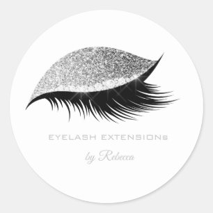 Sticker Rond Simple maquillage de beauté Eyelash Parties scinti