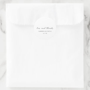 Sticker Rond Simple Mariage noir et blanc propre