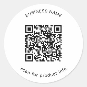 Sticker Rond Simple marketing marketing QR Code entreprise