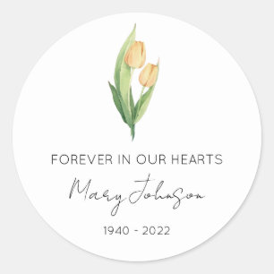 Sticker Rond Simple Mémorial Tulipe