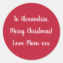 Simple Merry Christmas from Mom Red and White