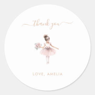Sticker Rond Simple mignonne Ballerina Merci d'anniversaire Fav