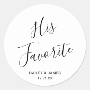 Sticker Rond Simple Mignonne Élégant Son Mariage Moderne Favori