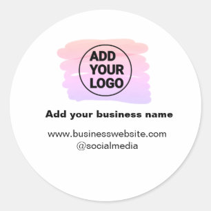 Sticker Rond simple minimal ajoutez votre logo/dessin aquarelle