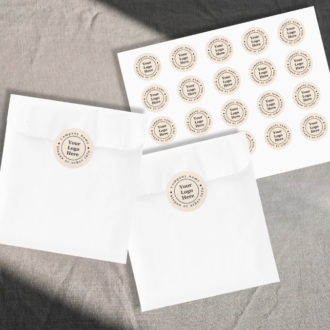 Sticker Rond Simple minimaliste beige (Créateur téléchargé)