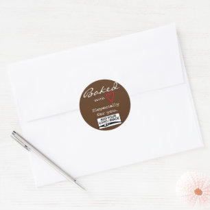 Sticker Rond Simple minimaliste Brown foncé fait avec logo d'am