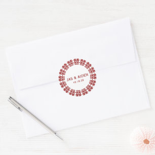 Sticker Rond Simple minimaliste double bonheur Mariage chinois