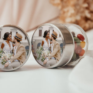 Sticker Rond Simple Moderne Bohème Photo de mariage