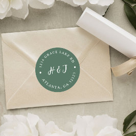 Sticker Rond Simple Moderne Élégant Mariage Adresse de retour