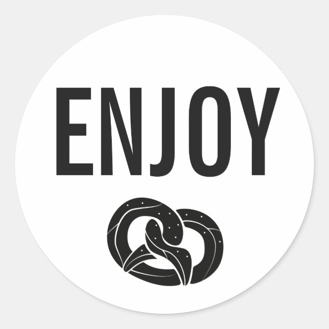 Sticker Rond Simple moderne Enjoy Pretzel Party (Devant)