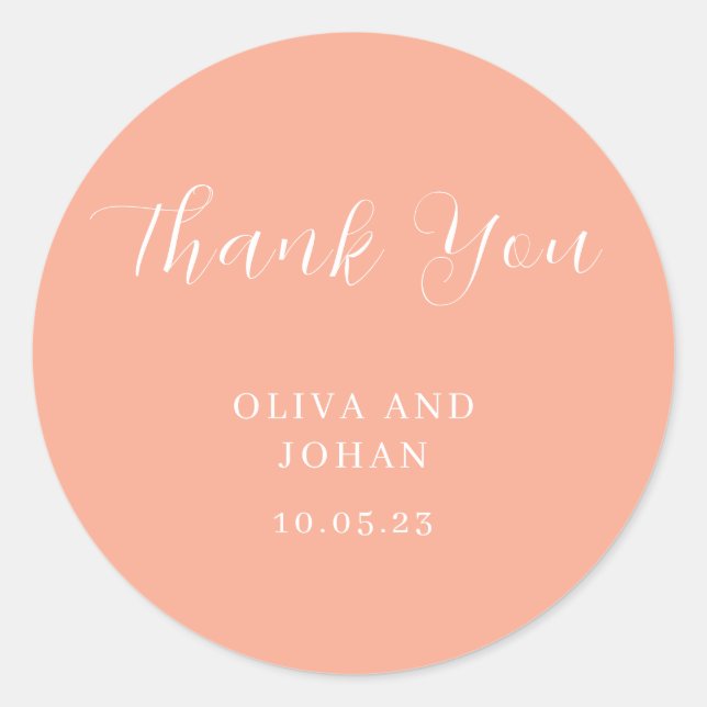 Sticker Rond Simple, moderne et minimaliste | Mariage de plage (Devant)