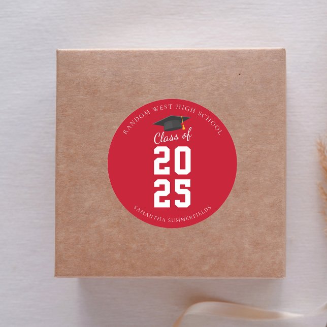 Sticker Rond Simple Moderne Graduation 2025 Grad Party (Simple Modern Graduation 2025 Grad Party Classic Round Sticker)