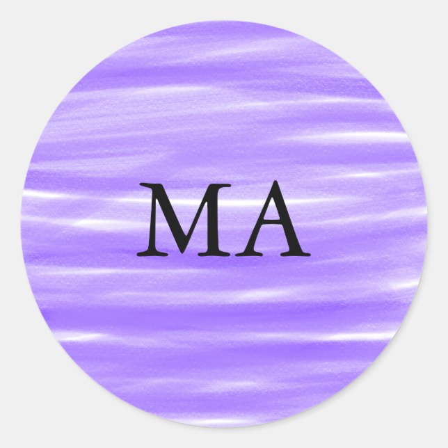 Sticker Rond Simple monogramme ajoutez votre nom lettre homme m (Devant)