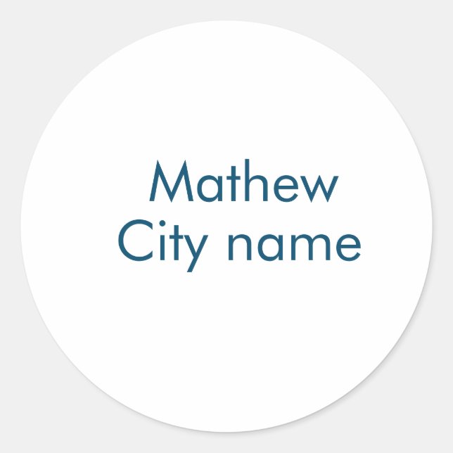 Sticker Rond simple monogramme de initiale ajouter votre nom le (Devant)