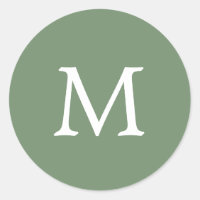 Simple Monogramme de Mariage Couleur Uni Vert Jard