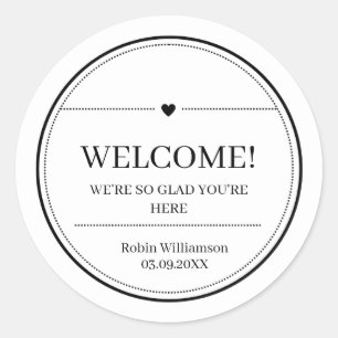 Sticker Rond Simple Noir et Blanc Moderne Accueil minimal